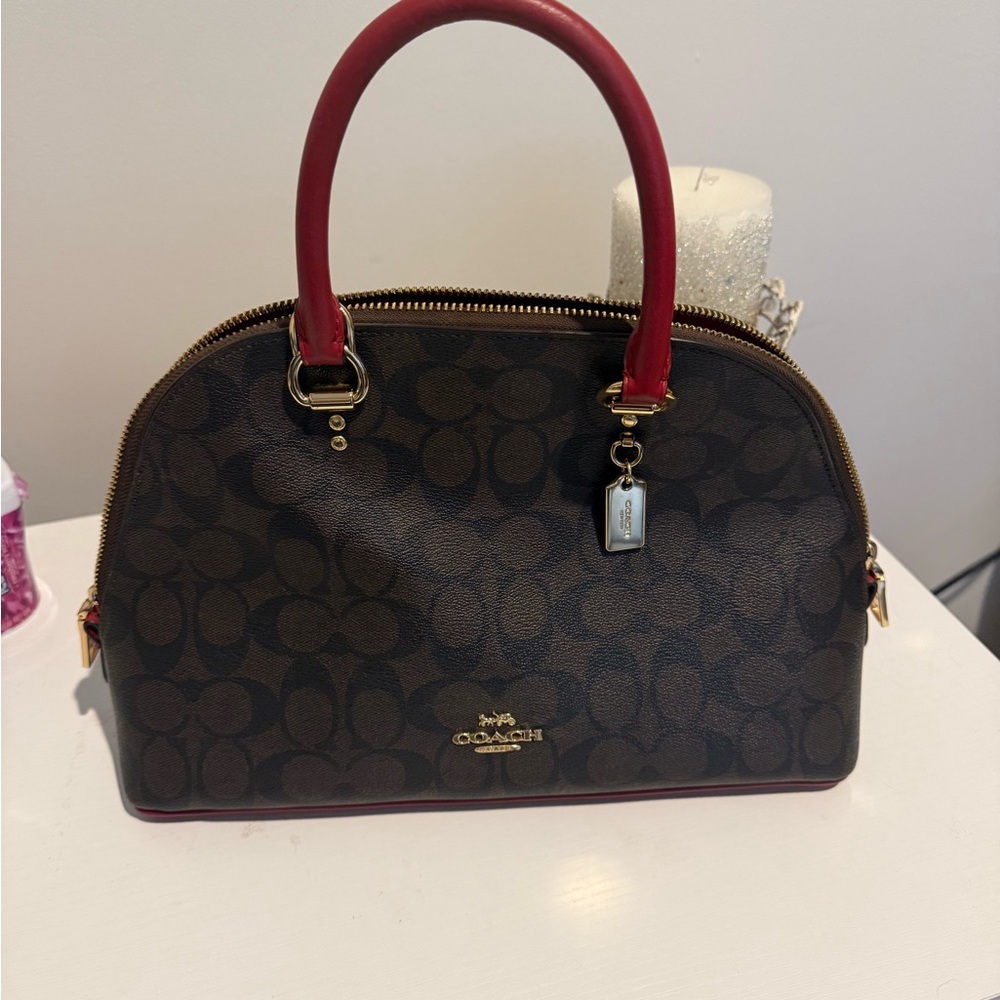 Coach Brown and Red Katy Sachel